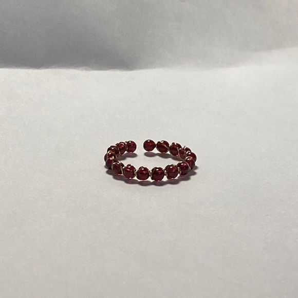 Handmade Full beads Garnet Ring - Picture 1 of 3